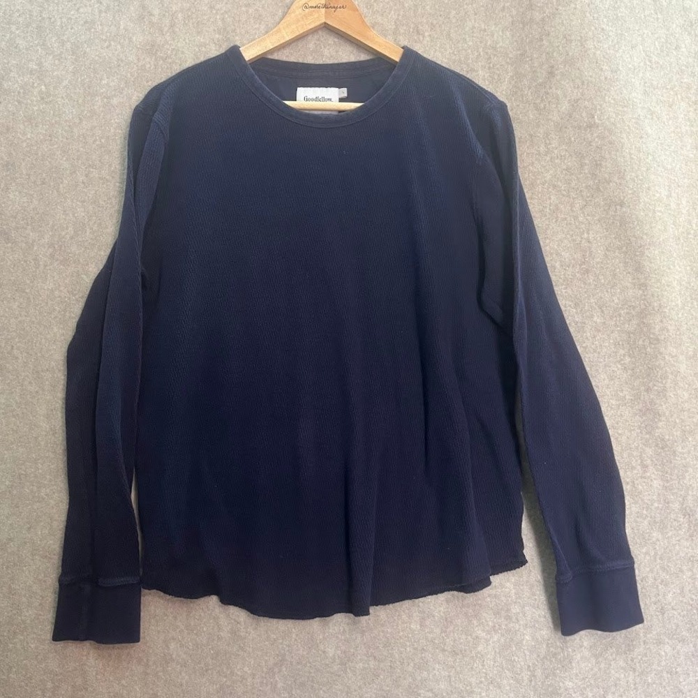 Goodfellow‎ Dark Blue Crewneck Henley Size Large